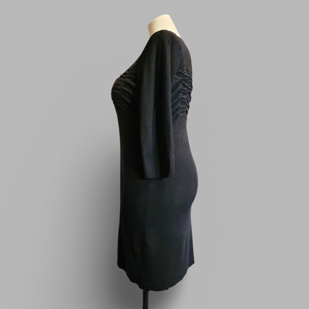 ☆Versatile Black Sweater Dress By Madison 3/4 sleeve Goth Emo scene warm & cozy - Picture 4 of 10